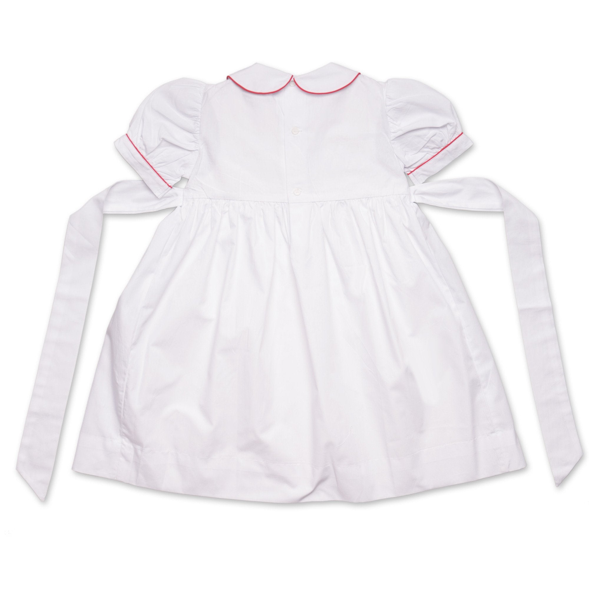 Lulu White Santa Smock Dress - Cou Cou Baby