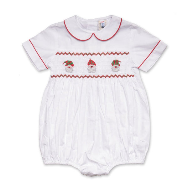 Tilly Santa Smocked Romper - Cou Cou Baby