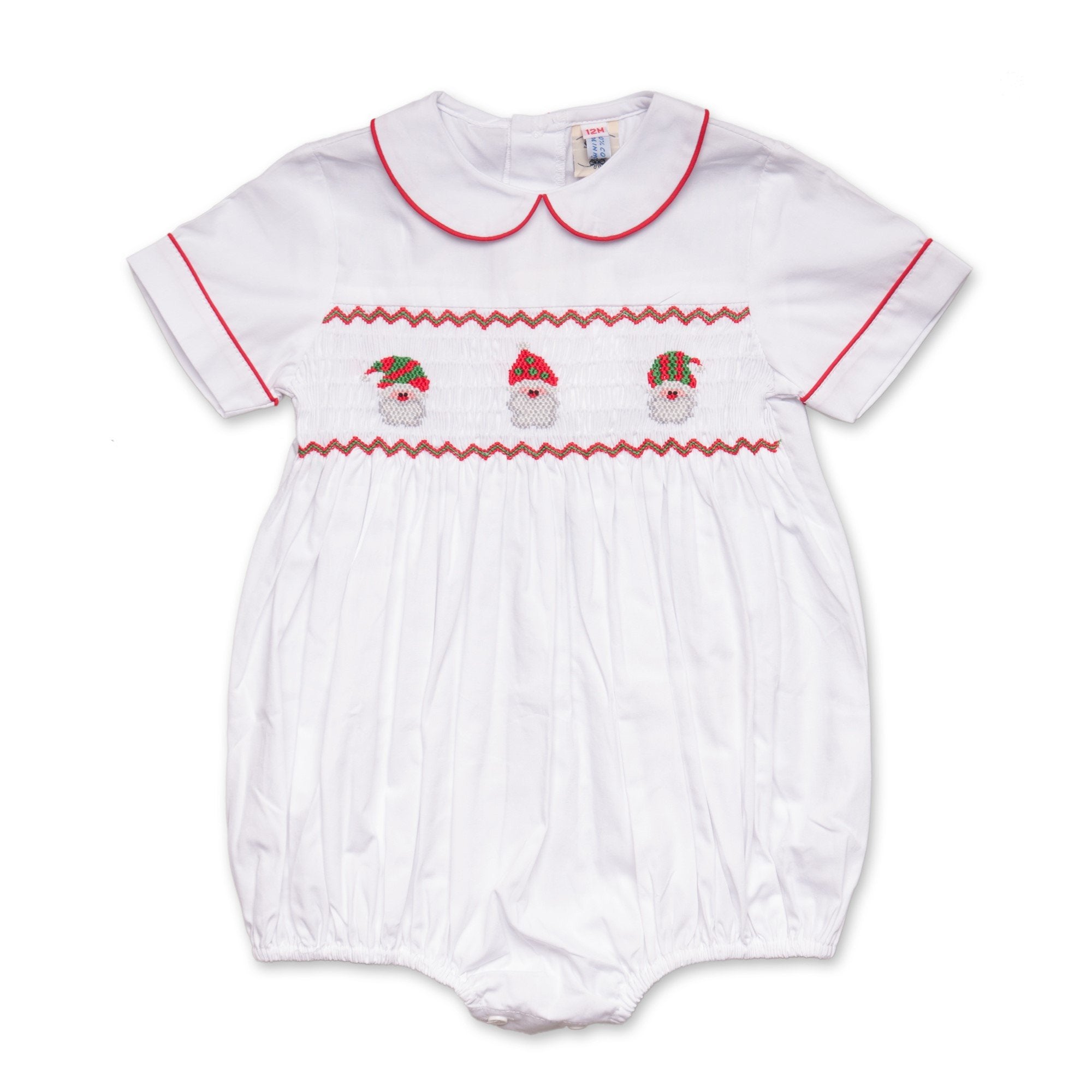 Lulu White Santa Smock Dress - Cou Cou Baby